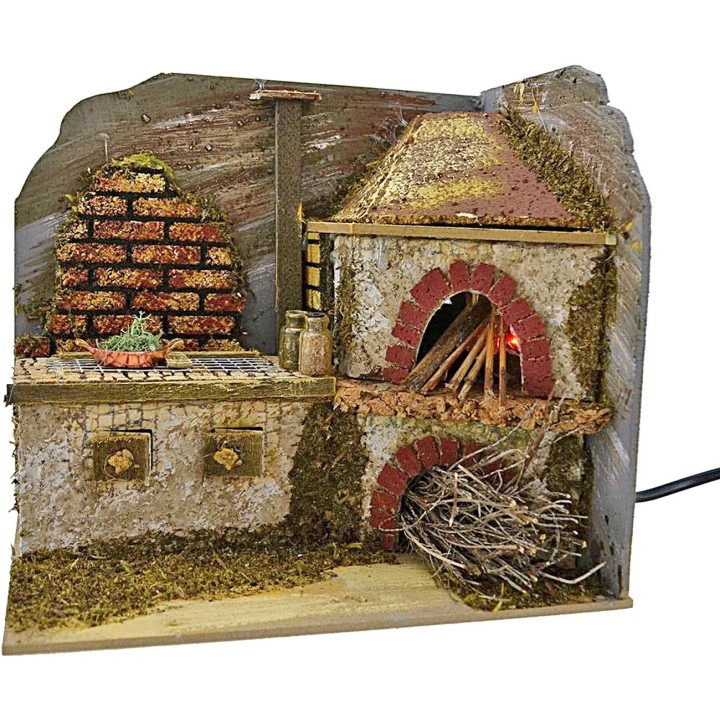 Cucina con forno con effetto fuoco cm 20x14x18 h.