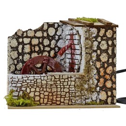 Molino de agua en funcionamiento de 20x14x17,5 cm