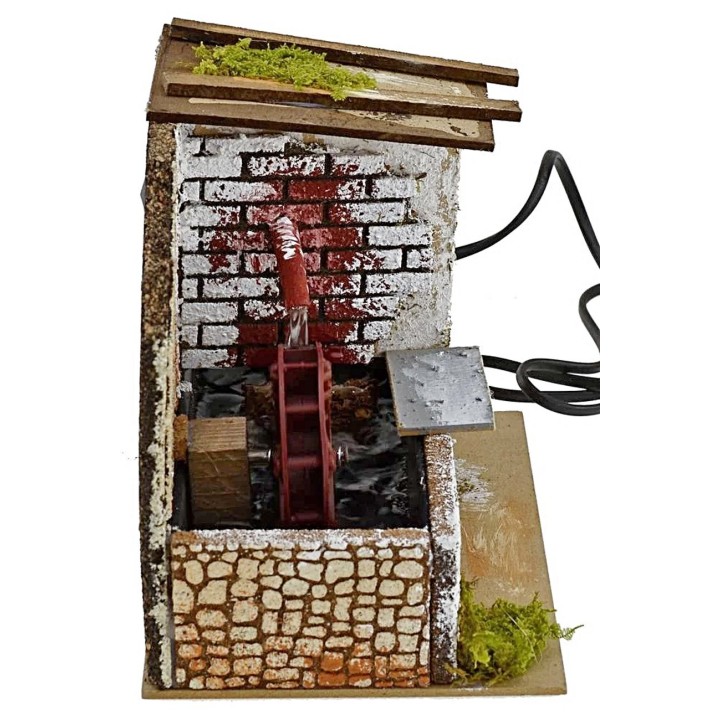 Molino de agua en funcionamiento de 20x14x17,5 cm