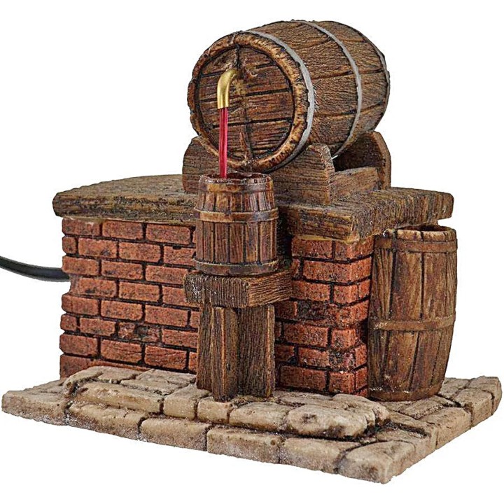 Botte presepe completa di pompa cm 11x8,5x10,5 h. 