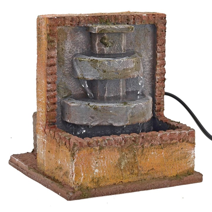 Fuente de dos niveles funcional para belén de 14,5x14,5x16 cm h.