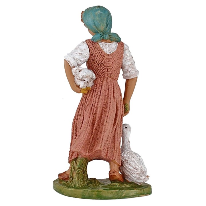 Campesina con gansos 30 cm en PVC Euromarchi