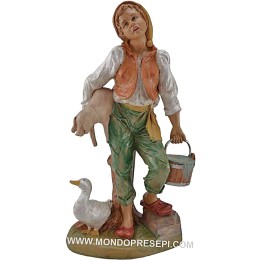 Campesino con animales y cubo 30 cm Lux Euromarchi