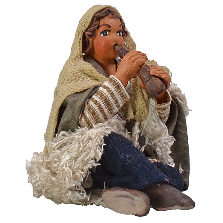Ragazzo seduto con piffero serie 12 cm Lux