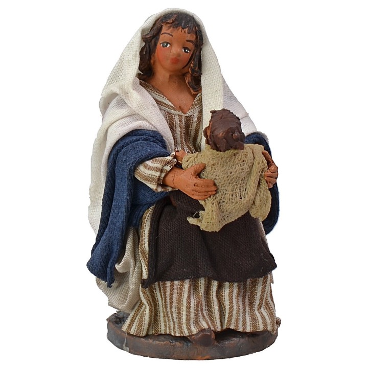 Madre sentada con niño serie 12 cm