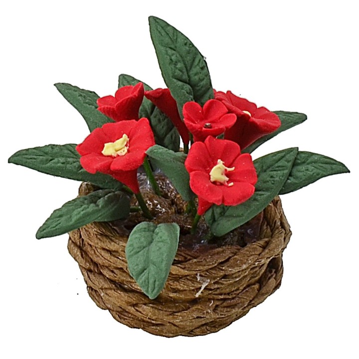 Basket with flowers cm 2,8 h.