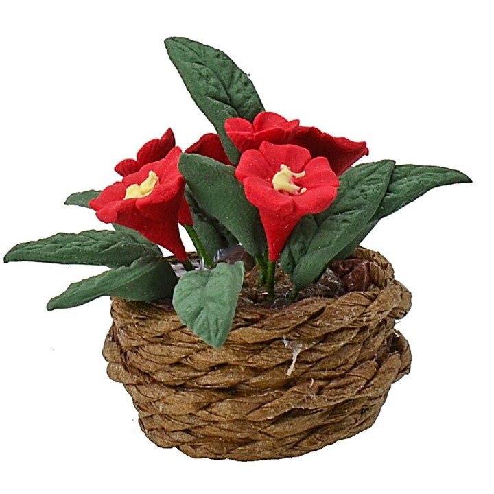 Basket with flowers cm 2,8 h.