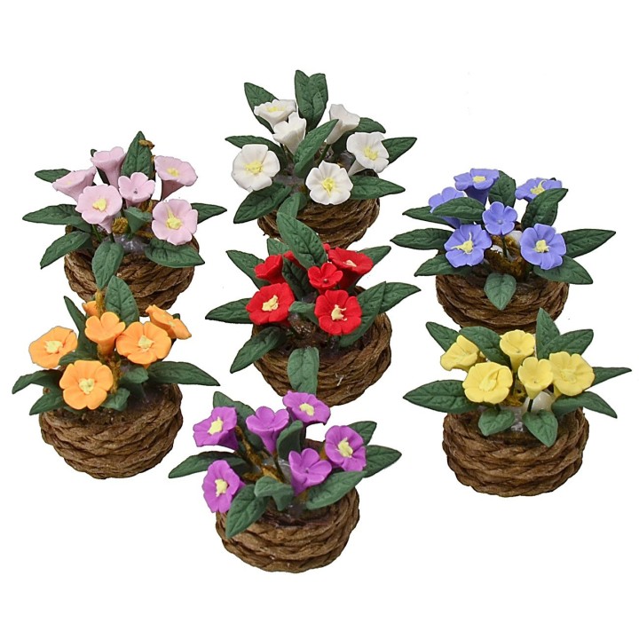 Basket with flowers cm 2,8 h.