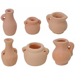 Set of 6 assorted amphoras cm 2-3.2 h