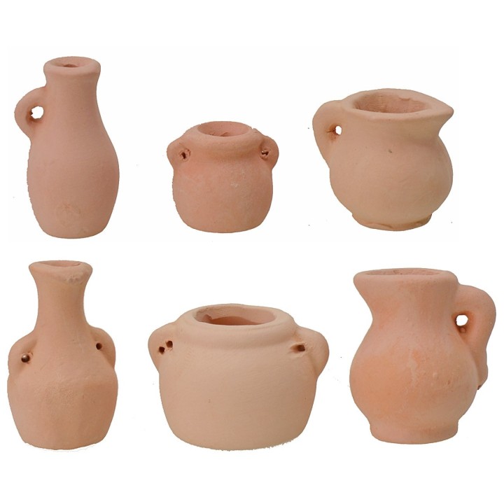 Set of 6 assorted amphoras cm 2-3.2 h