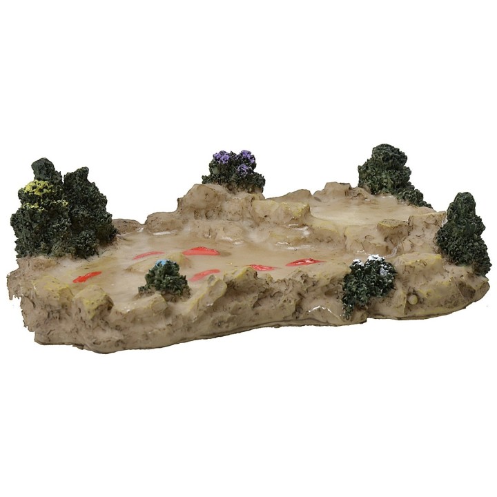 Estanque de resina con peces dorados cm 11x7,5x3 h