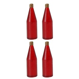 Juego de 4 botellas rojas de 3,4 cm de altura.