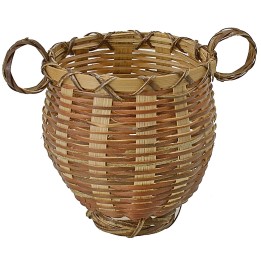 Cesta con asas de mimbre cm ø 7x8 h