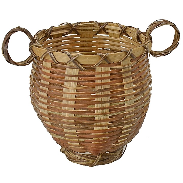 Basket with handles in wicker cm ø 7x8 h