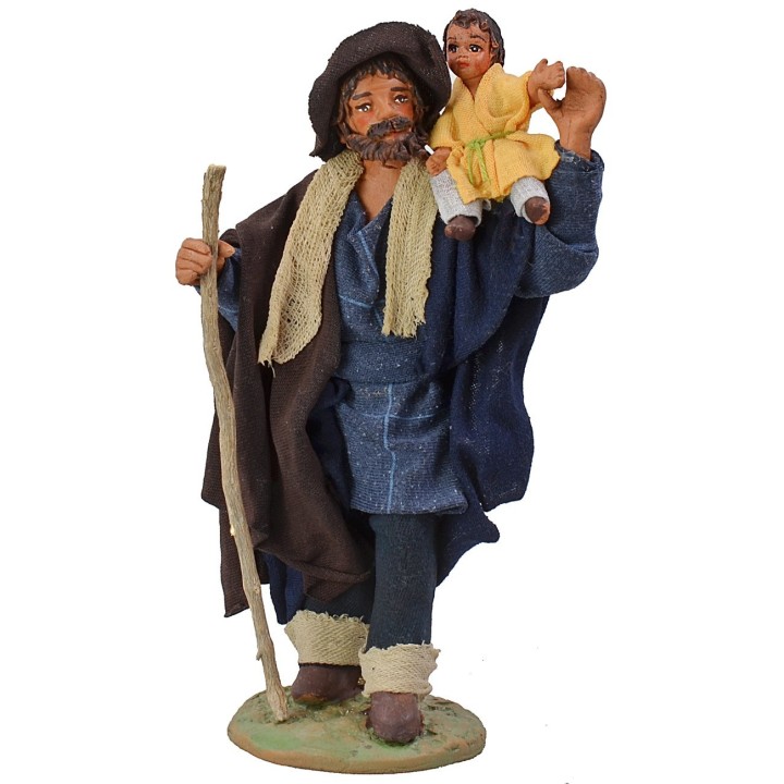 Man with child on shoulder 15 cm
