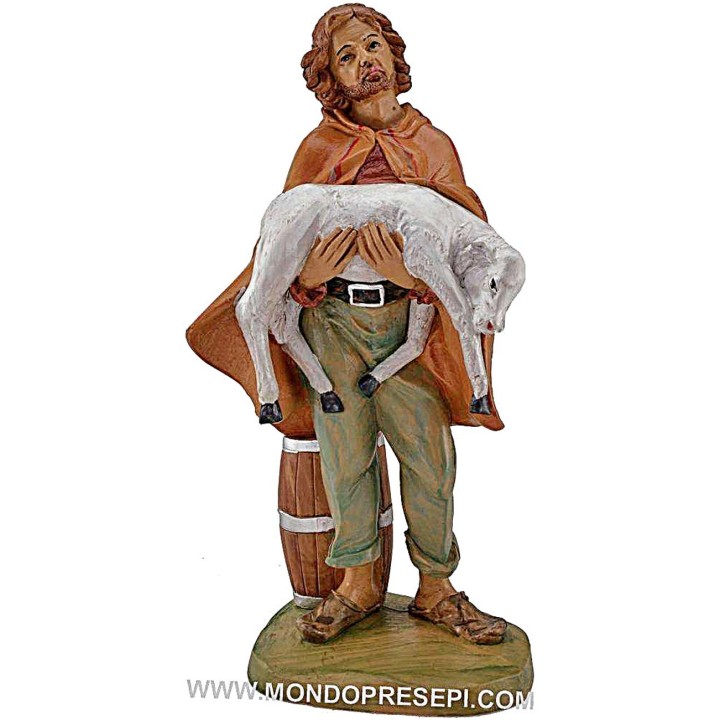 Shepherd with sheep in his arms 30 cm Lux Euro