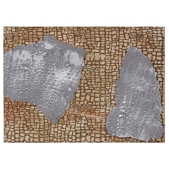 Colored cork panel with mignon stones with plaster 33x25x1 cm