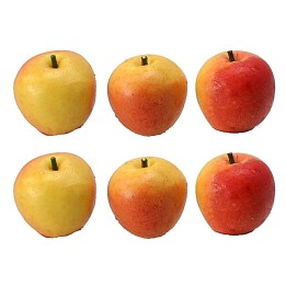 Set of 6 yellow-red apples ø 1.1 cm