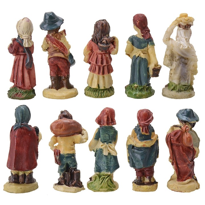 Conjunto de 10 estatuas de 3,5 cm en resina