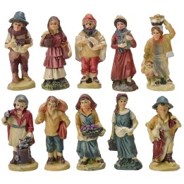 Conjunto de 10 estatuas de 5 cm en resina