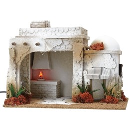 Osteria in stile arabo con forno effetto fuoco cm 35x25x27 h