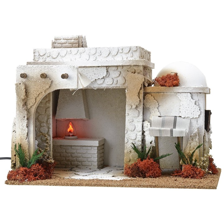 Osteria in stile arabo con forno effetto fuoco cm 35x25x27 h