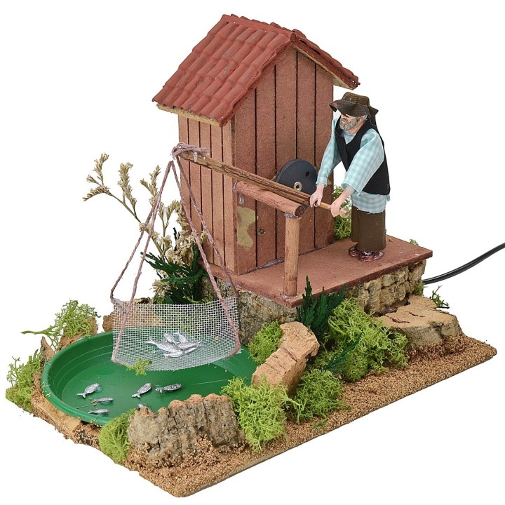 Fisherman with moving balance cm 26x16,5x21 h