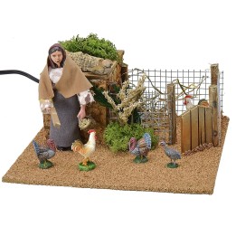 Woman 12 cm at the moving chicken coop cm 20x20x13 h