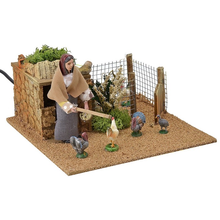 Mujer 12 cm al gallinero en movimiento cm 20x20x13 h
