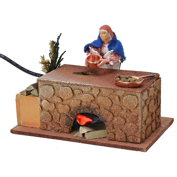 Woman cooking on the move 16x10x12 h