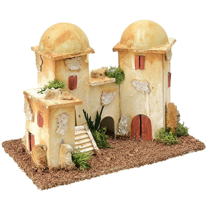Minareto con cupole e scala cm 20x12x15 h per statue 5-6 cm