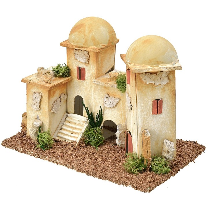 Minarete con cúpulas y escalera de 20x12x15 cm de altura para