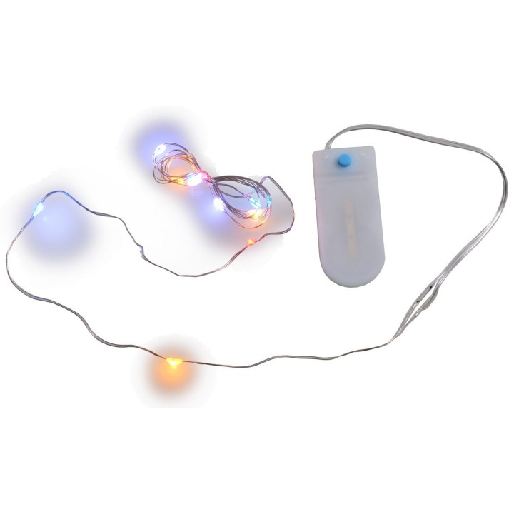 10 Micro led multicolore con giochi di luce e pile incluse