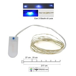 20 blue micro leds with plays of light and batteries included