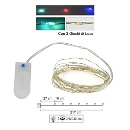 20 multicolored micro LEDs with plays of light and batteries