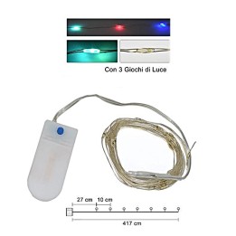 40 multicolored micro LEDs with plays of light and batteries
