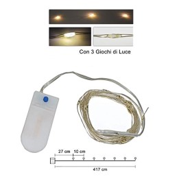 40 warm white light micro LED plays of light and batteries