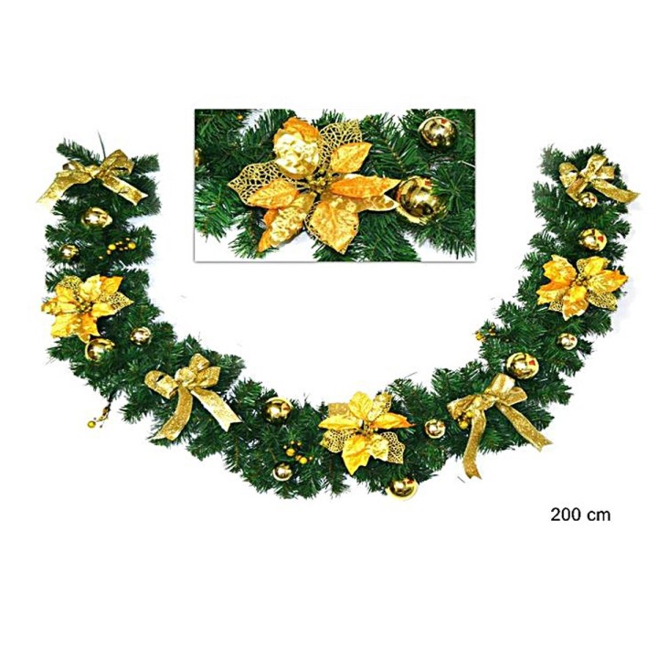 Garland 2 mt decorated with gold