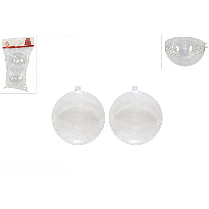 Set 2 sfere apribili trasparenti ø 8 cm