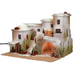 Nativity scene in Arabic style with tent complete with lights cm 50x40x37 h