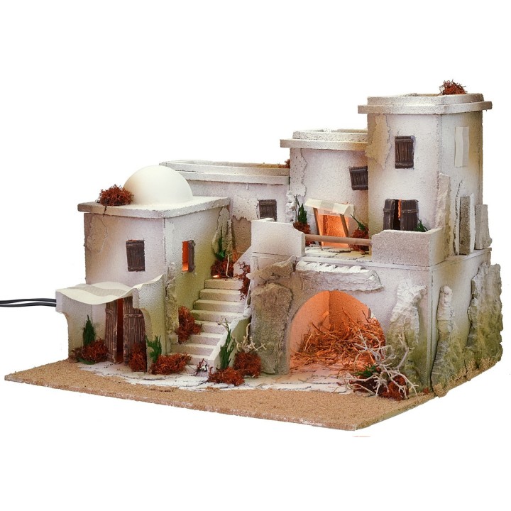 Nativity scene in Arabic style with tent complete with lights cm 50x40x37 h