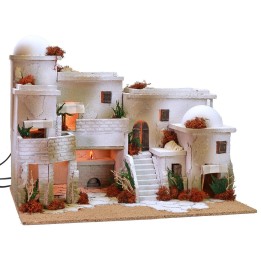 Arab village with oven complete with lights cm 50x40x38 h