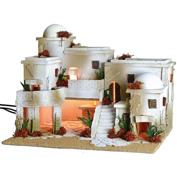 Arab village with oven complete with lights cm 50x40x38 h