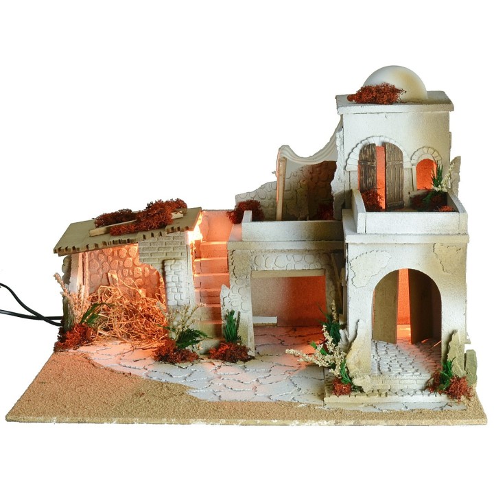 Pesebre árabe completo con luces que funcionan con corriente