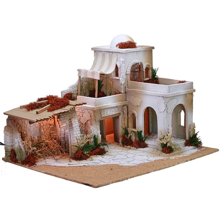 Presepe arabo completo di luci funzionante a corrente cm