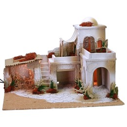 Arab nativity scene complete with lights running on electricity