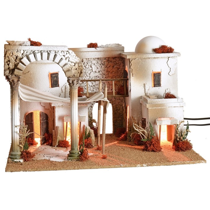 Arab village with tent and arch cm 50x40x33 h