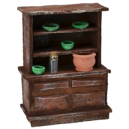 Credenza in legno antichizzato con minuterie cm 10,5x5,5x14 h