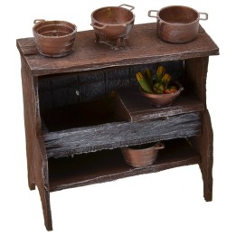 Antiqued wooden sink with small parts cm 10,5x5x12 h