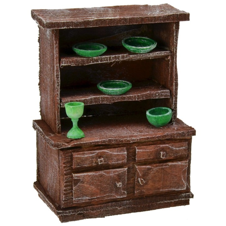 Sideboard in antiqued wood with small parts cm 8x5x11 h